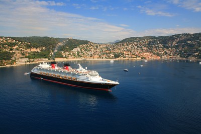 Disney cruise ship in the Mediterranean