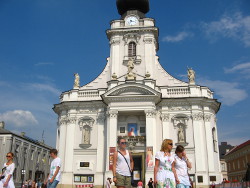 White basilica in Wadowice, Poland