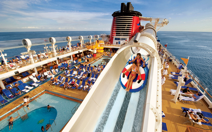 Water slide on Disney cruise ship