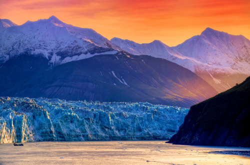 Hubbard Glacier at dawn/dusk, Alaska
