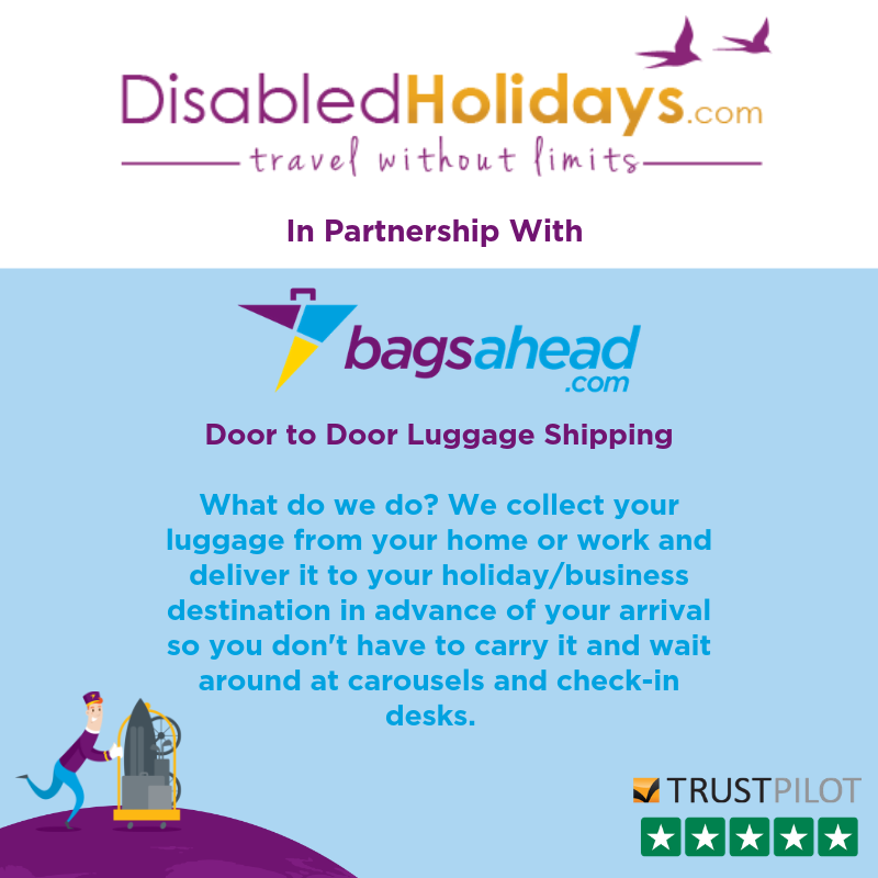 DisabledHolidays.com and Bagsahead door-to-door luggage delivery service